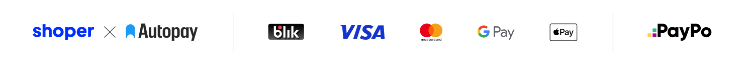 Metody płatności Autopay, Visa, Mastercard, BLIK, Google Pay, Apple Pay